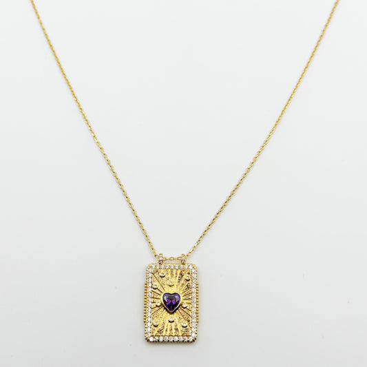 Collier Amethyst Heart Bohème