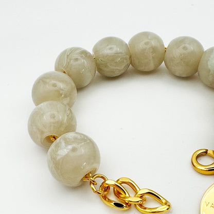 Beads Bracelet Snow White Marble