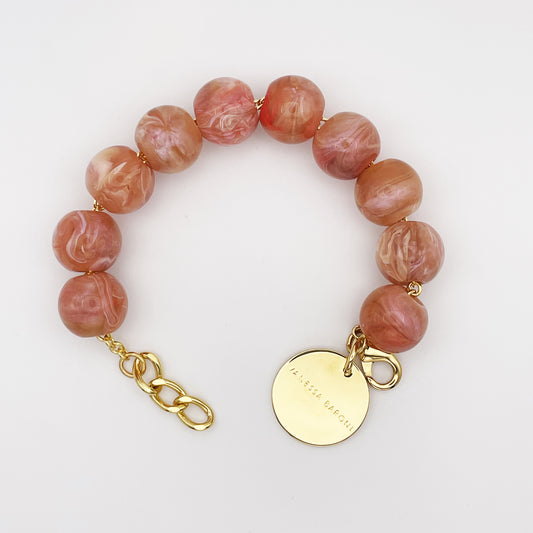 Beads Bracelet Peach Marble