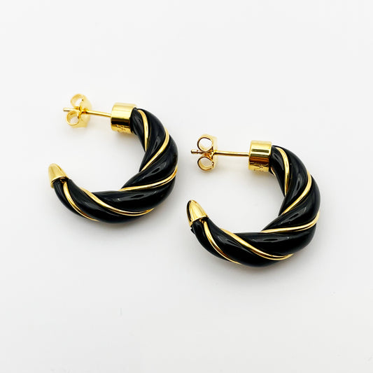 Boucles d’oreilles Diana Noires