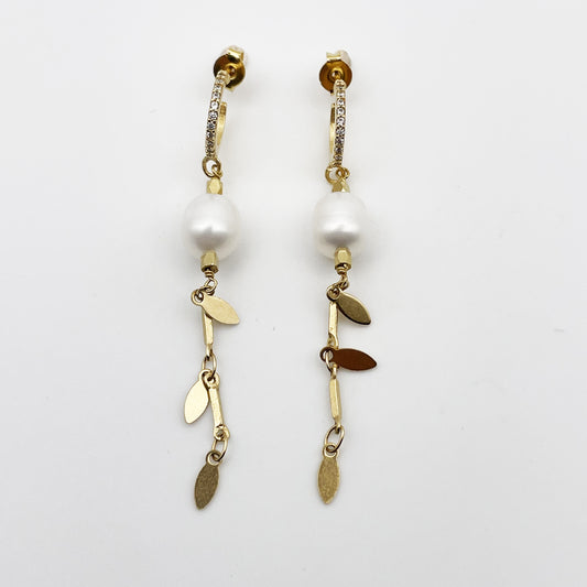 Boucles d'oreilles Lenny Perles Blanches