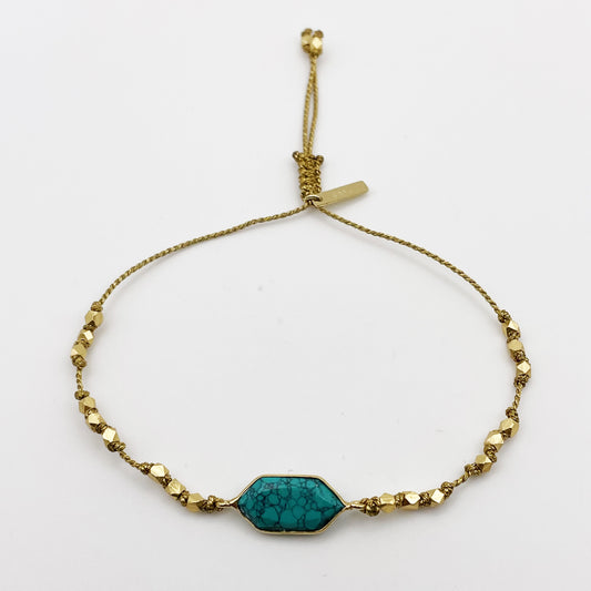 Bracelet Cordon Hexa Turquoise