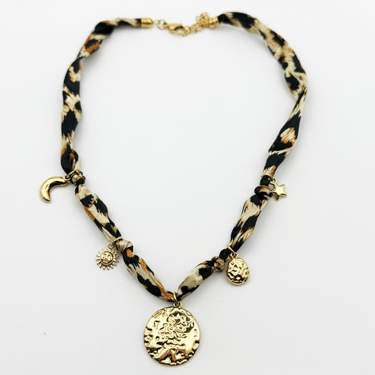 Collier Léopard Charm's Medaille