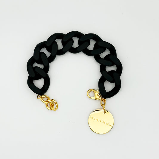 Flat Chain Bracelet Matt Black