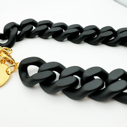 Collier Flat Chain Mat Black