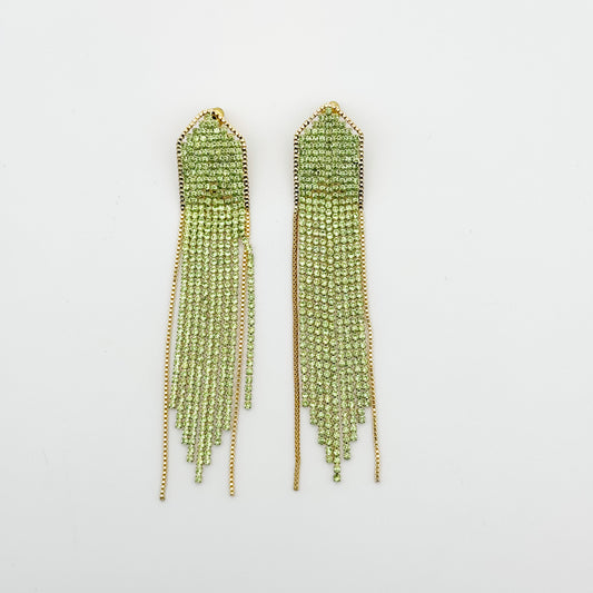 Boucles d'Oreilles Madison Vert Clair Doré