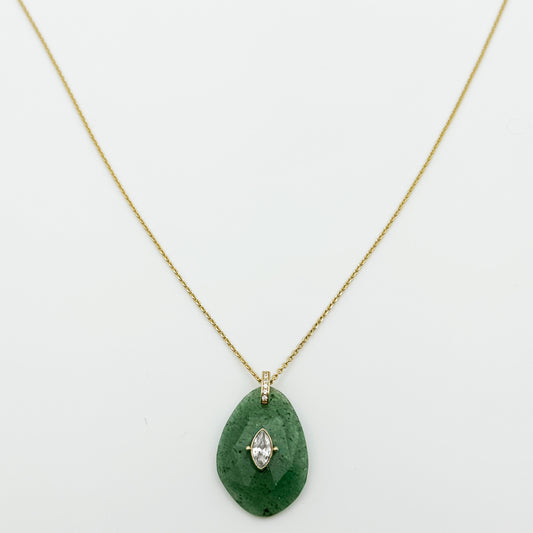 Collier Mirage Chaîne Quartz Fraise Verte