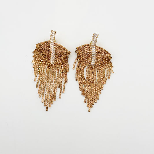 Boucles d'Oreilles Phoebe Doré strass Dorés