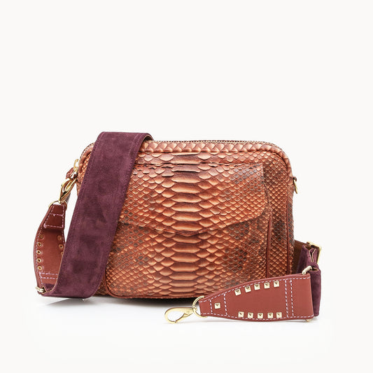 Sac Big Charly Python Cuivre Lave