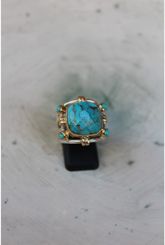 Bague Argent Turquoise R5908