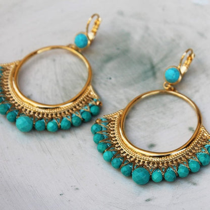 Boucles d'oreilles Dormeuse Silma Turquoise