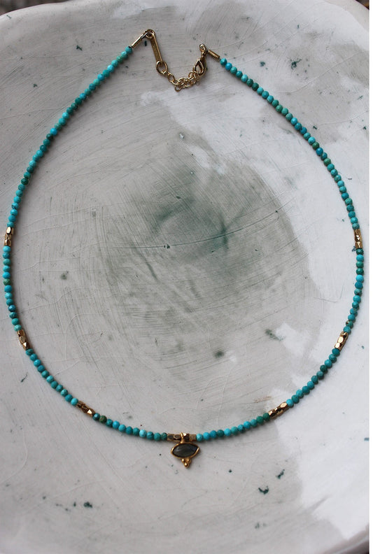 Chocker Eye Turquoise - Labradorite